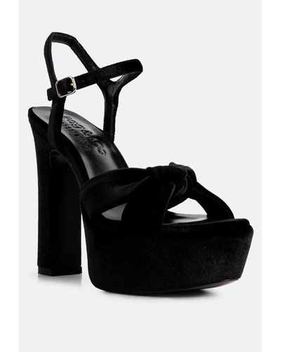 Rag & Co Liddel Platform Heel Sandals - Black
