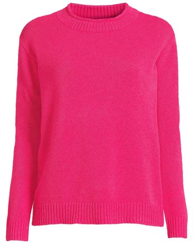 Lands' End Cashmere Easy Fit Crew Neck Sweater - Pink
