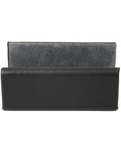 ROYCE New York Suede Lined Business Card Holder - Black