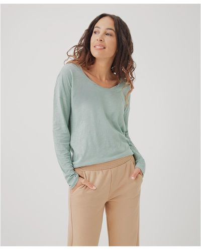 Pact Organic Cotton Featherweight Slub Relaxed Top - Blue