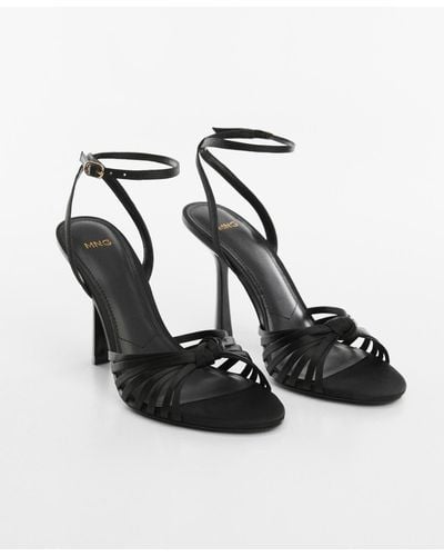 Mango Strappy Heeled Sandals - Black