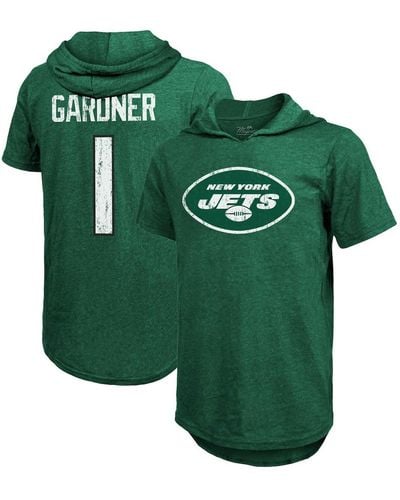 Majestic Threads Ahmad Sauce Gardner New York Jets Player Name And Number Tri-blend Hoodie T-shirt - Green