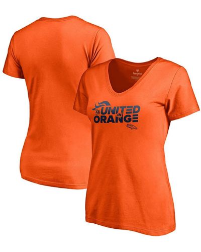 Fanatics Denver Broncos Reunited In V-neck T-shirt - Orange