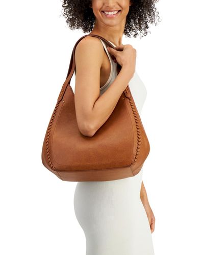 Style & Co. Whip-stitch Soft 4-poster Tote - Brown