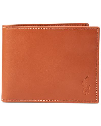 Polo Ralph Lauren Burnished Leather Passcase - Orange