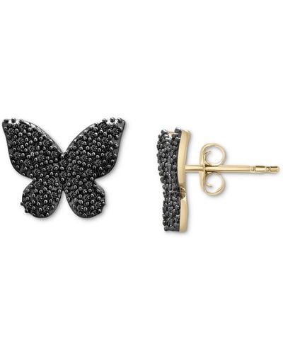 Wrapped in Love Diamond Butterfly Stud Earrings (1/6 Ct. T.w. - Black