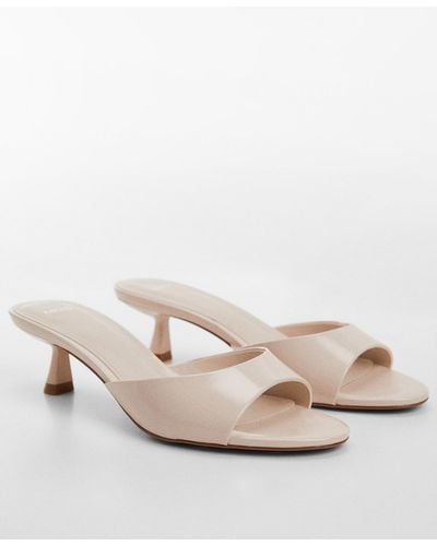 Mango Patent Leather Effect Heeled Sandals - White