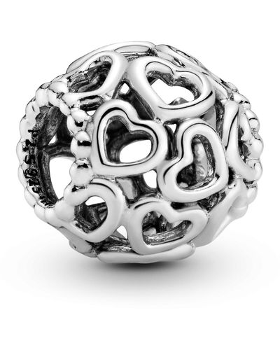 PANDORA Sterling Hearts All Over Charm - Gray