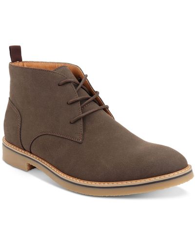 Alfani Faux-leather Lace-up Chukka Boots, Created For Macy's - Brown