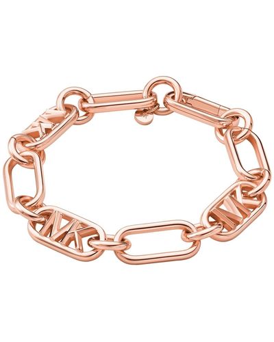 Michael Kors 14k Rose Gold-plated Brass Empire Link Chain Bracelet - Pink