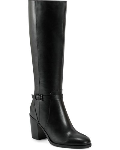 Easy Spirit Eflex Imani Block Heel Tall Shaft Dress Boots - Black