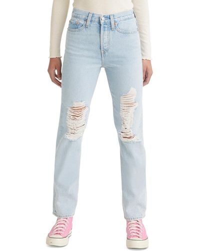 Levi's Wedgie Straight-leg High Rise Cropped Jeans - Blue
