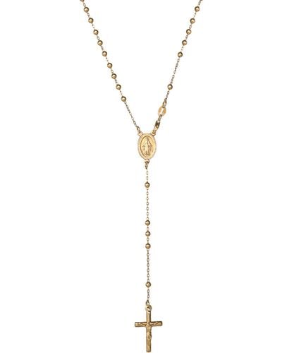 Giani Bernini Cross Rosary 21-1/4" Lariat Necklace - Metallic
