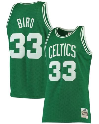 Mitchell & Ness Larry Bird Boston Celtics Big And Tall Hardwood Classics Jersey - Green