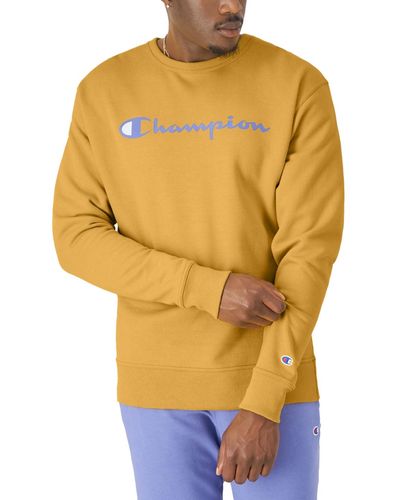 Champion Powerblend Fleece Logo Sweatshirt - Yellow
