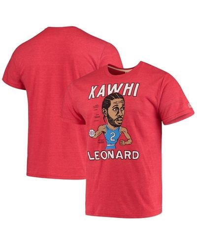 Homage Kawhi Leonard La Clippers Caricature Tri-blend T-shirt - Red