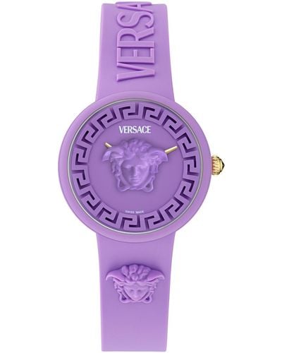 Versace Swiss Silicone Strap Watch 38mm - Purple