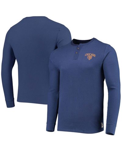 Junk Food Chicago Bears Thermal Henley Long Sleeve T-shirt - Blue