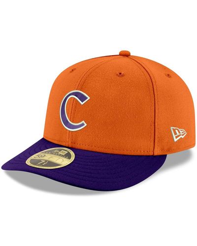 KTZ Orange And Purple Clemson Tigers Basic Low Profile 59fifty Fitted Hat