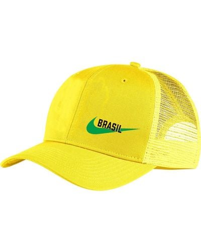 Nike Brazil National Team Classic99 Trucker Snapback Hat - Yellow