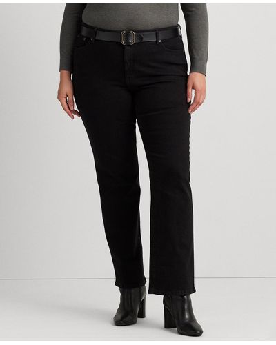 Lauren by Ralph Lauren Plus Size Comfort Stretch Bootcut Jeans - Black