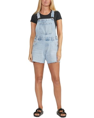 Silver Jeans Co. Relaxed Shorts Overalls - Blue