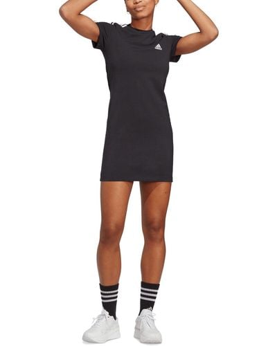 adidas Essentials 3-stripes T-shirt Dress - Black