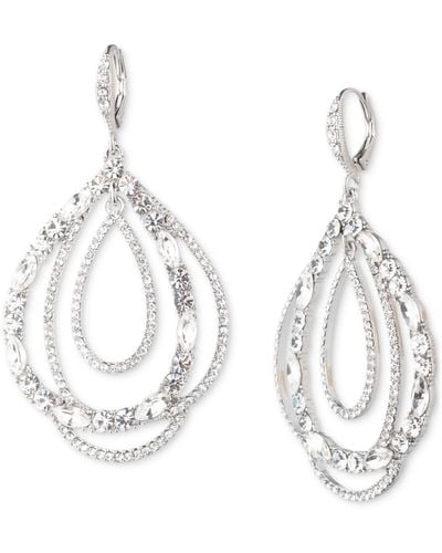 Givenchy Crystal Multi-row Orbital Drop Earrings - Metallic