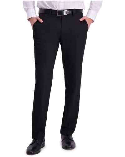 Louis Raphael Solid Flat Front Skinny Fit Dress Pants - Black