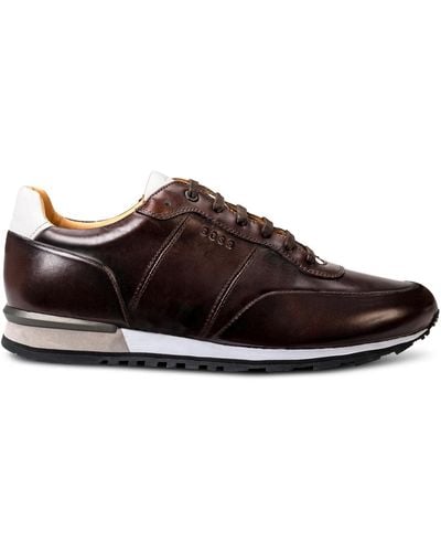BOSS By Hugo Parkour Low-cut Polished Athletic Sneaker - Brown