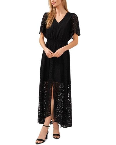 Cece Lace Batwing Sleeve Maxi Dress - Black