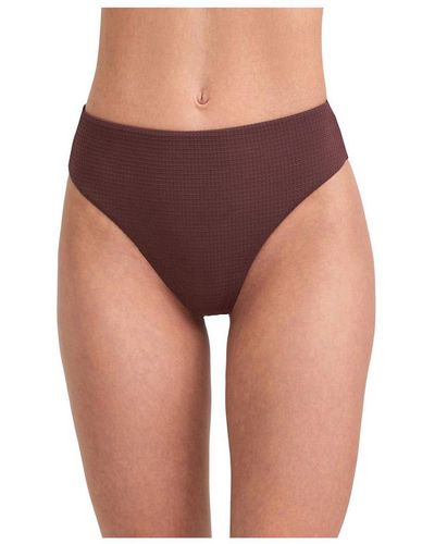 Gottex Solid Textured High Leg High Waist Swim Bottom - Brown