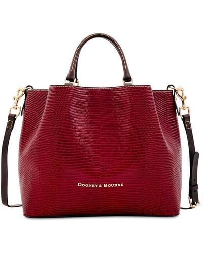 Dooney & Bourke Lizard Embossed Leather Large Barlow Tote, Created For Macy's - Red