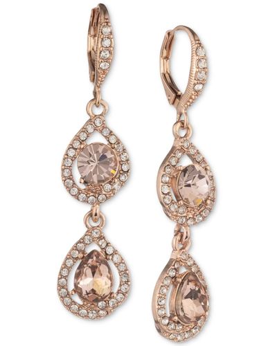 Givenchy Crystal Pear-shape Double Drop Earrings - Pink