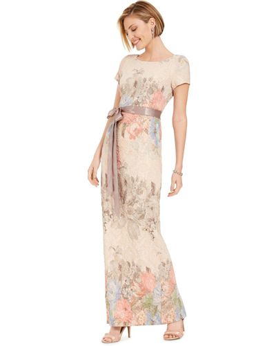 Adrianna Papell Floral-print Column Gown - Multicolor