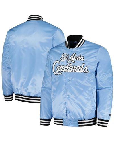 Starter Distressed St. Louis Cardinals Home Game Satin Full-snap Varsity  Jacket in Blue for Men