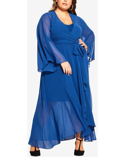 City Chic Plus Size Fleetwood Maxi Dress - Blue
