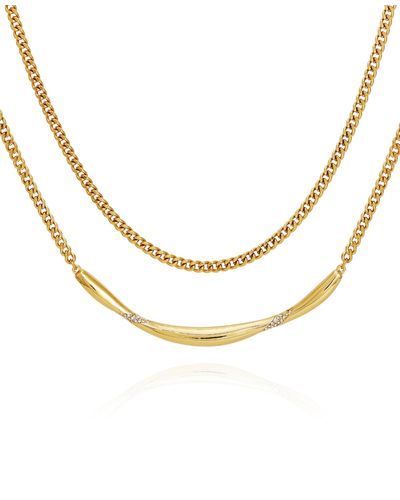 Vince Camuto Tone Layered Curb Chain Necklace - Metallic
