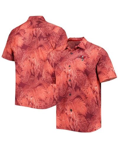Men's Tommy Bahama Royal New York Giants Big & Tall Coast Luminescent Fronds Camp IslandZone Button-Up Shirt