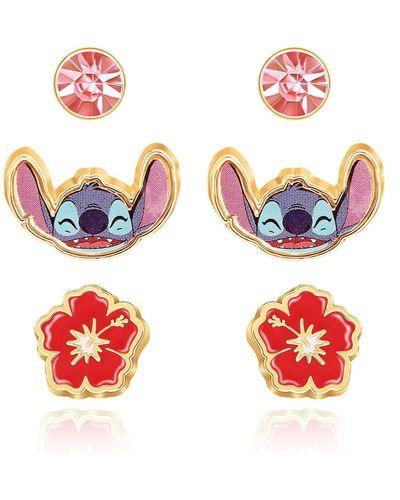 Disney Lilo & Stitch Stud Earrings - Red