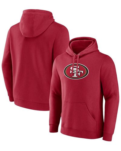 Fanatics San Francisco 49ers Primary Logo Fleece Pullover Hoodie - Red