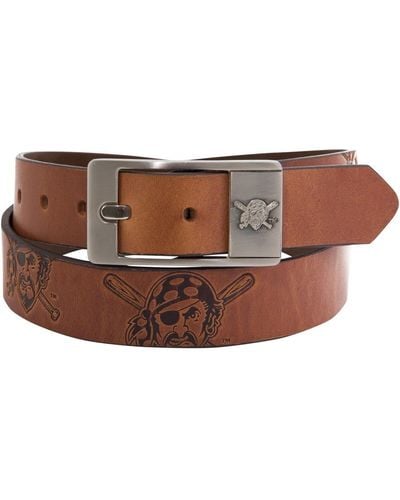 Eagles Wings Pittsburgh Pirates Brandish Leather Belt - Brown