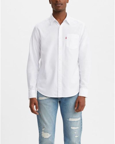 Levi's Classic 1 Pocket Regular-fit Long Sleeve Shirt - White