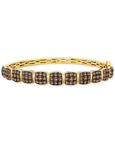Le Vian ® Chocolate Diamond Square Cluster Bangle Bracelet (3-1/2 Ct. T.w.) In 14k Gold - Metallic