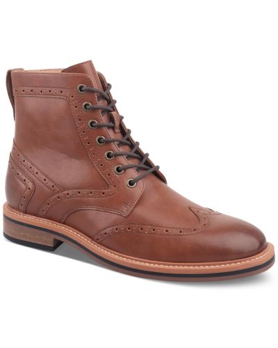 Club Room Axford Lace-up Wingtip Boots - Brown