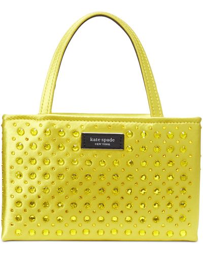 Kate Spade Mini Manhattan Crossbody Womens Yellow Leather Tote Shoulder Bag