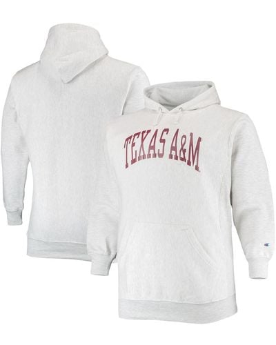 Champion Texas A&m aggies Big And Tall Reverse Weave Fleece Pullover Hoodie Sweatshirt - White