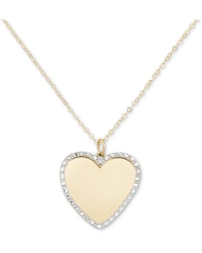 Macy's Framed Heart 18" Pendant Necklace - Natural