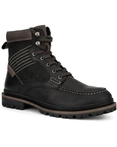 Reserved Footwear Vector Leather Work Boots - Black