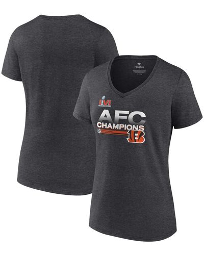 Fanatics Cincinnati Bengals 2021 Afc Champions Locker Room Trophy Collection V-neck T-shirt - Black